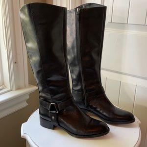 Franco Sarto Tall Black Leather Boots